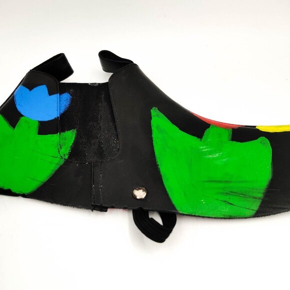 Comme des Garcons Handpainted Floral Spats Shoe Covers Runway SS14 - Picture 5 of 11